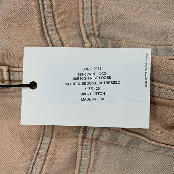 NEW! RE/DONE 90s High Rise Sz 26 Loose Natural Sedona Distress Jeans $275 I10-14 - Picture 7 of 10